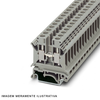 Conector Borne Passagem 2 Conexões 6,00mm 800V Cinza UK 6 N - Phoenix