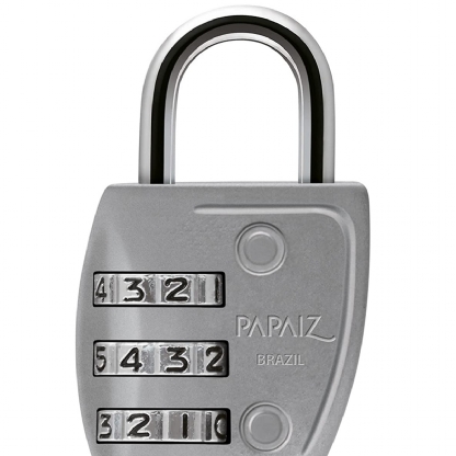 Cadeado Latão Segredo Prata Haste Curta Blister - Papaiz