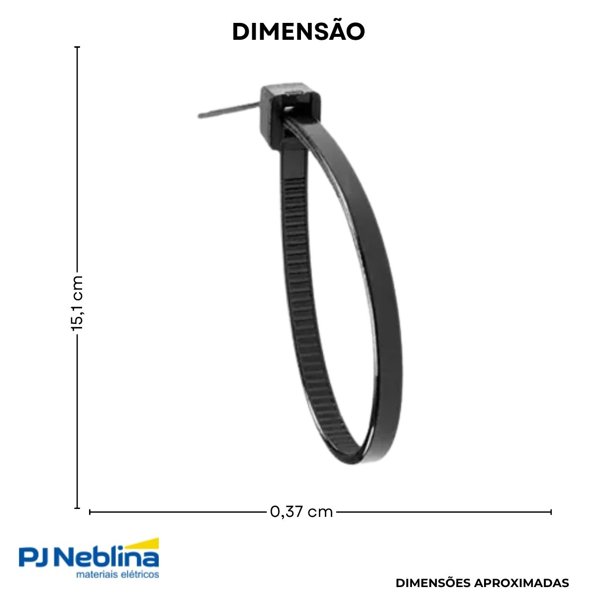 Braçadeira Flexível Poliamida Uv 151X3,70Mm Preto C/100Un - Frontec