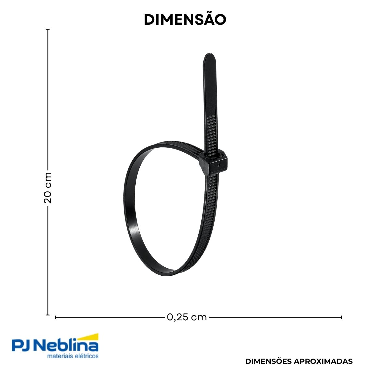 Braçadeira Flexível Poliamida Uv 209X2,5Mm Pt C/100Un - Frontec