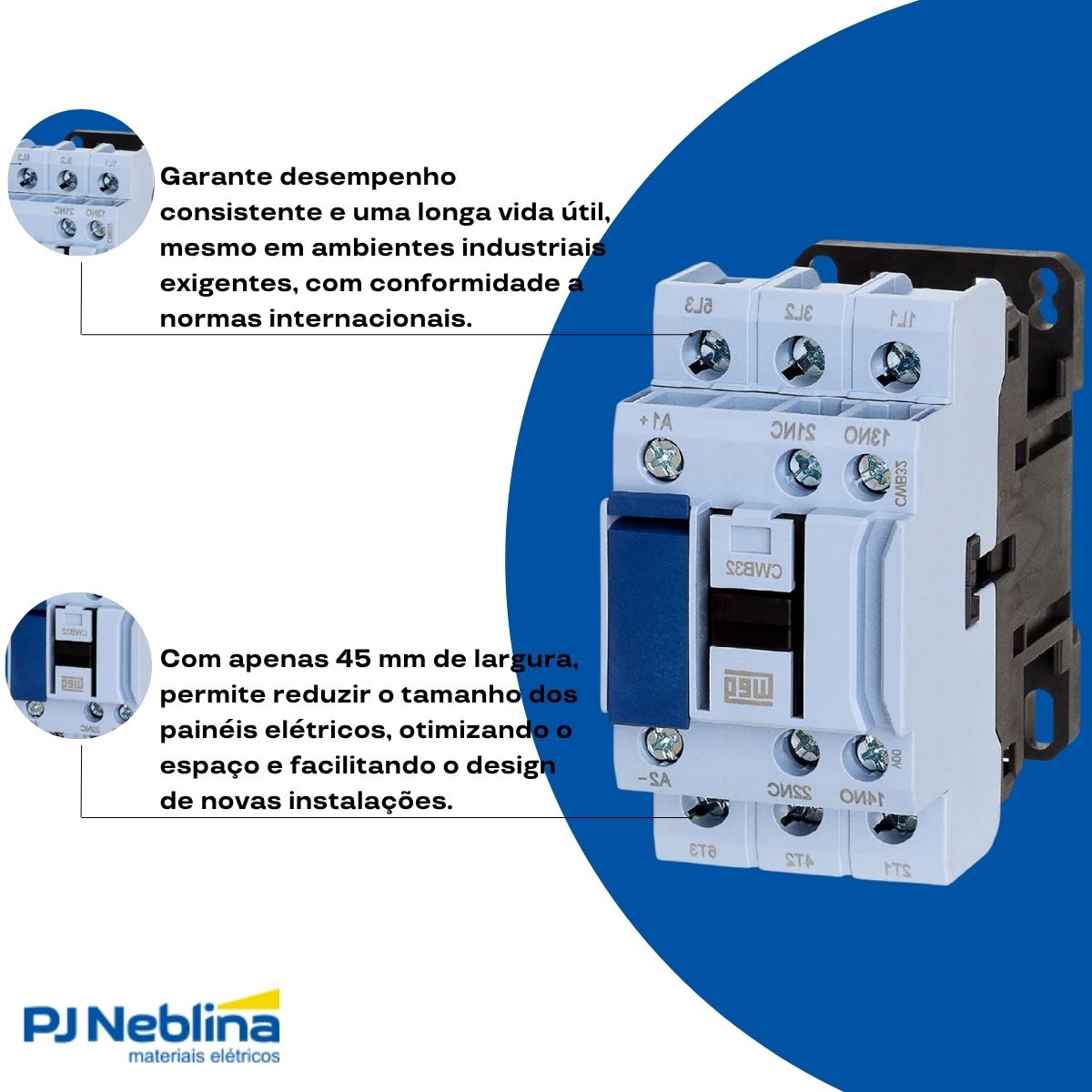 Contator Potencia Tripolar 32A 24V 1Na+1Nf 50/60Hz - Weg