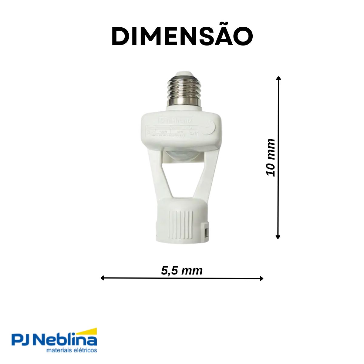 Sensor Presença C/Fotocélula Sobrepor Teto Bivolt Alcance 8M Branco - Qualitronix