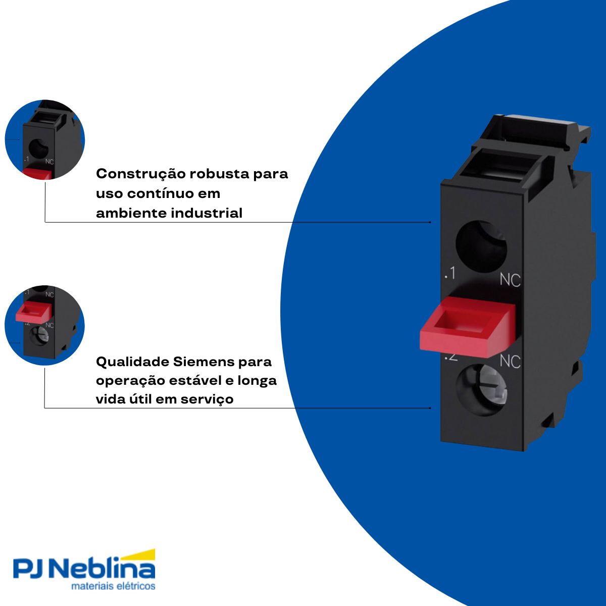 Bloco Contato Auxiliar P/Botão Base 1Nf - Siemens