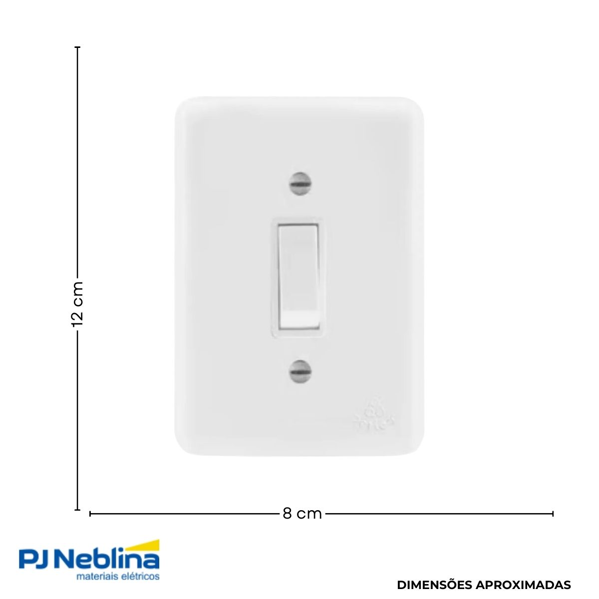 Conjunto 1 Interruptor Paralelo Vertical 10A 250V C/Placa 4X2 Branco Klin - Weg