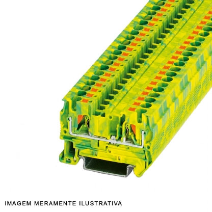 Conector Borne Passagem Terra 2 Conexões 4,00mm Verde/Amarela PT 4-PE - Phoenix