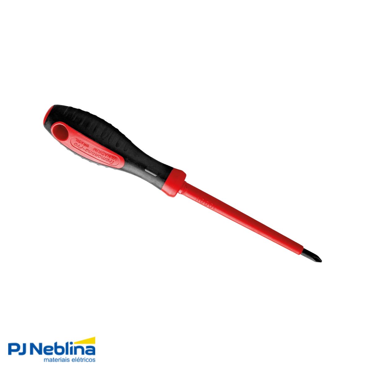 Chave Fenda Ponta Cruzada (Philips) Isolada 1000V Ph2 1/4X8Pol (6X200Mm) Cabo Dupla Injeção Preto/Vermelho - Tramontina