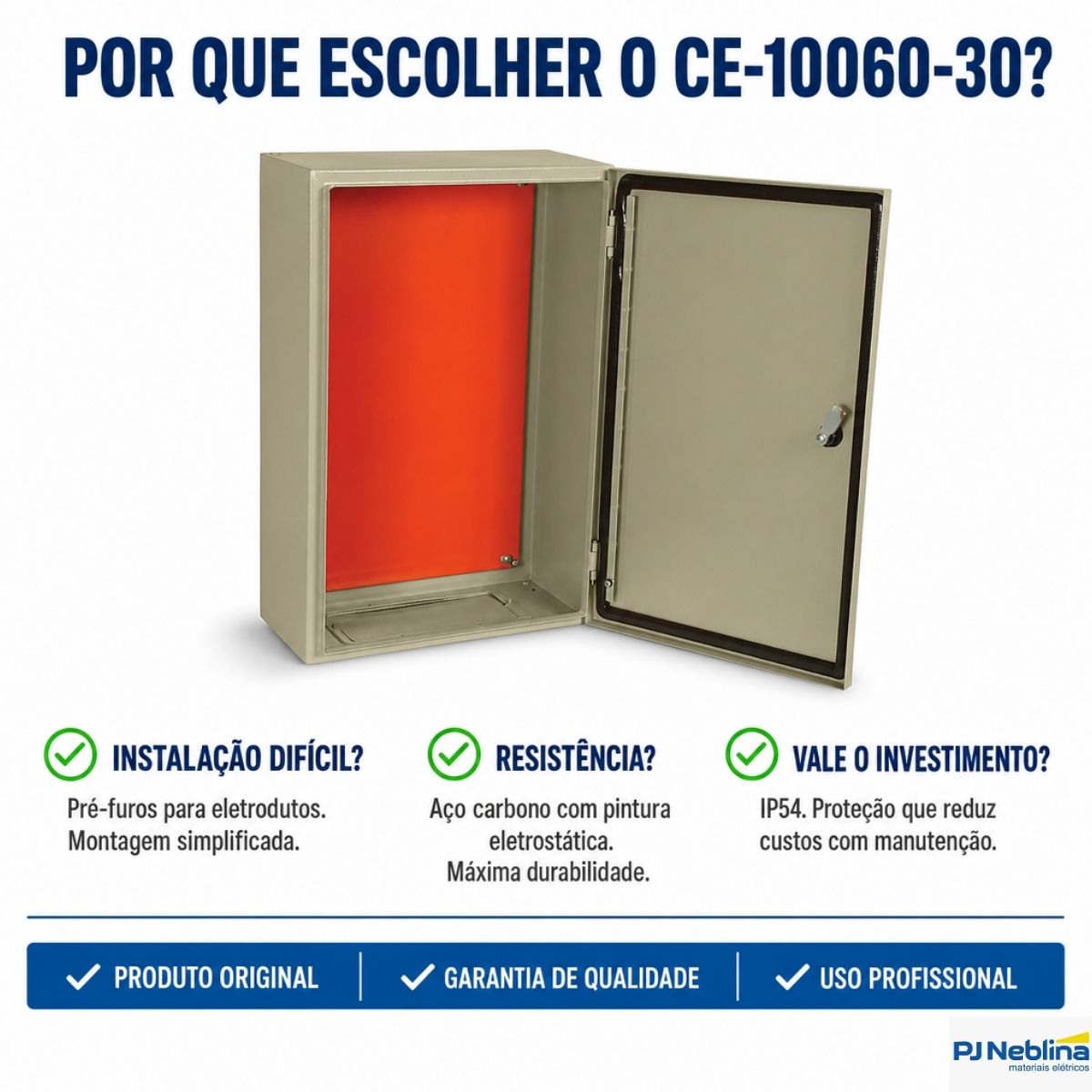 Quadro De Comando Ce-10060-30 1000X600X300Mm Com Flange Ip54 901156 - Cemar