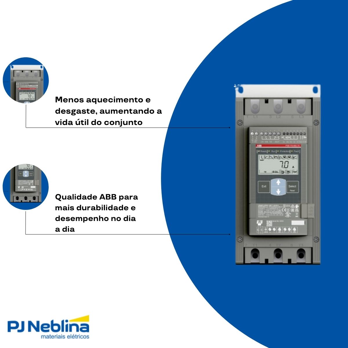 Chave Partida Softstarter Trifásico 171A 208-600V 110Kw Ip00 - Abb