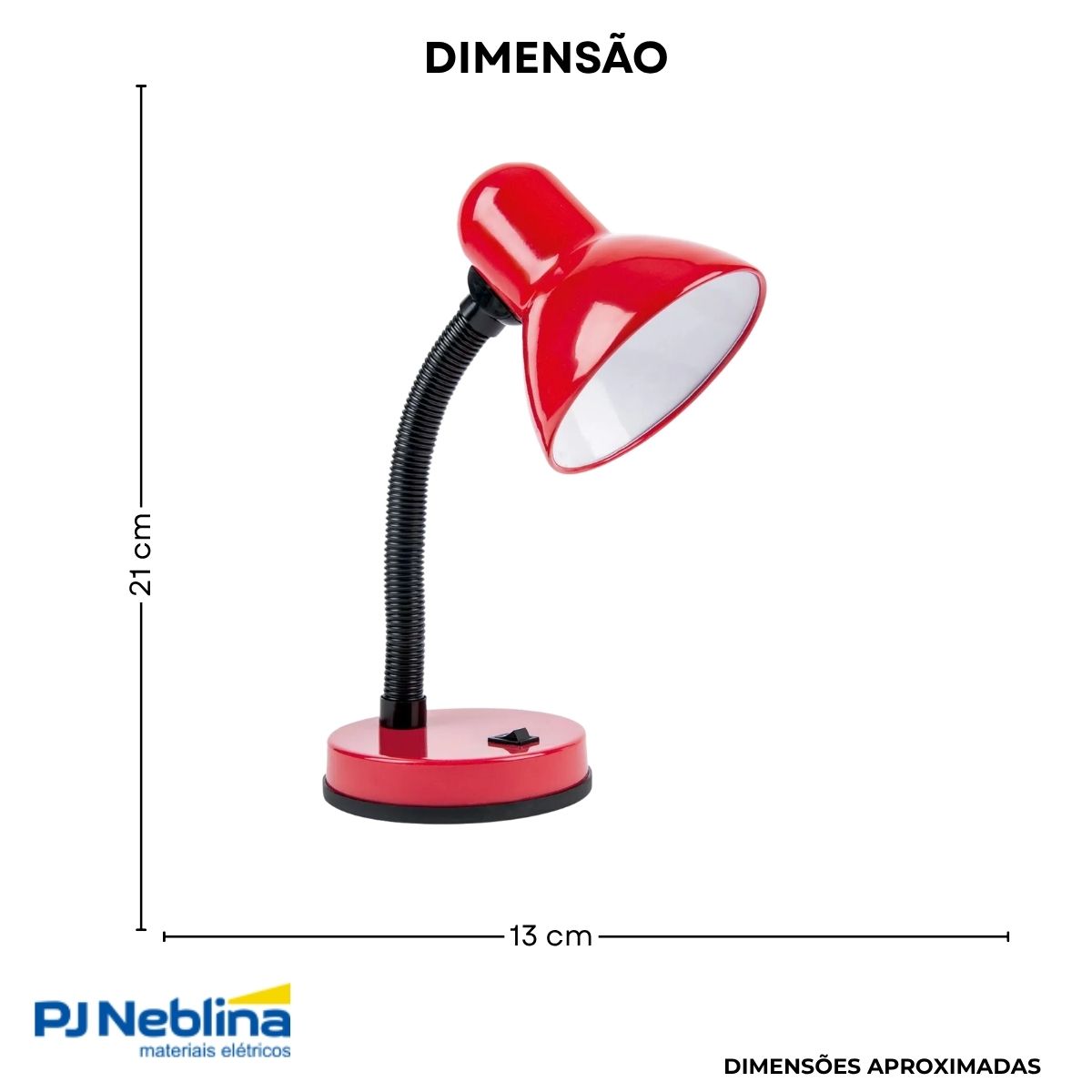 Luminária Mesa Redondo Vermelho 30W E27 - Luminatti