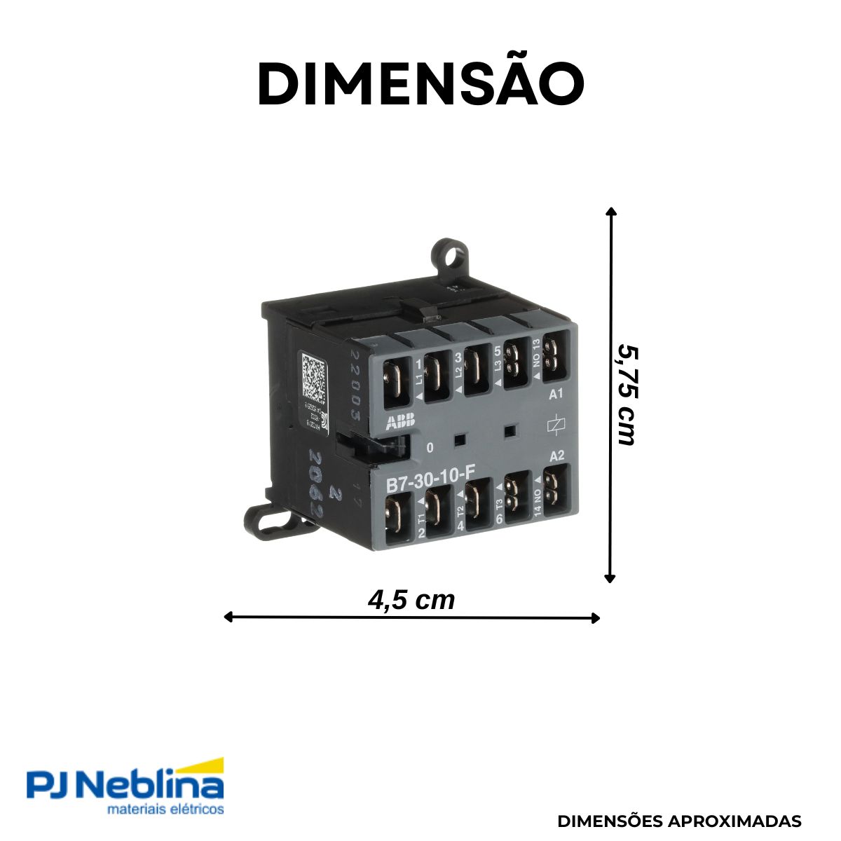 Contator Mini Potencia Tripolar 12A 24V 1Na 40-450Hz - Abb