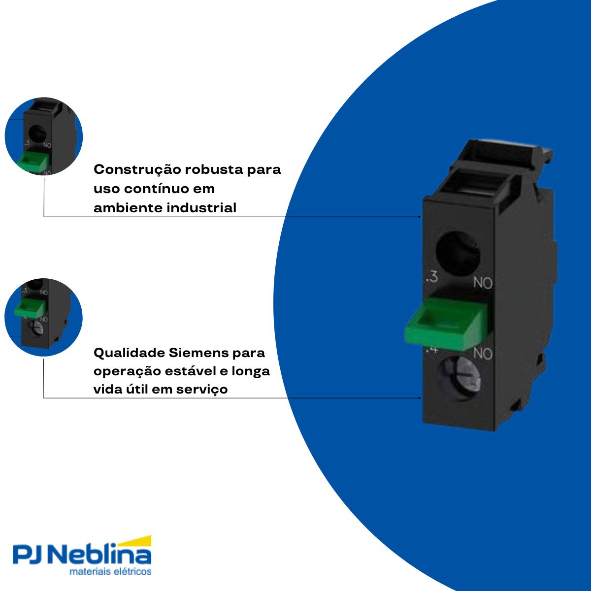 Bloco Contato Auxiliar P/Botoeira Base/Caixa 1Na - Siemens