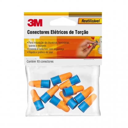 Conector Elétrico Emenda Torção Azul/Laranja 2,50mm 10 Unidades O/B ENC/10PCS - 3M Do Brasil