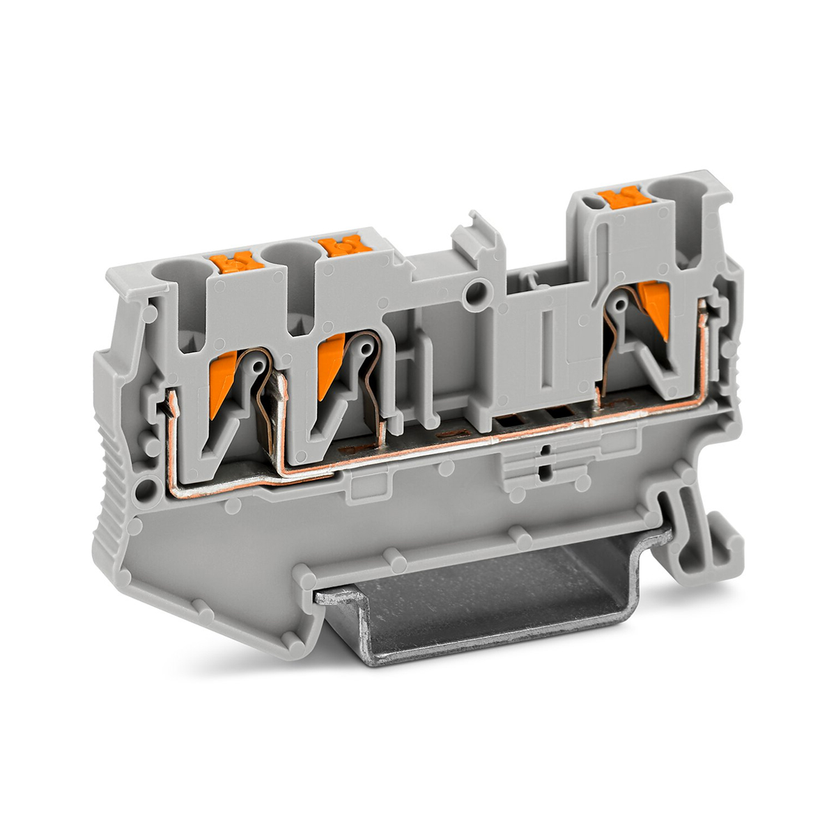 Conector Borne Passagem 3 Conexões 2,50Mm 800V Cinza Poliamida 24A - Phoenix