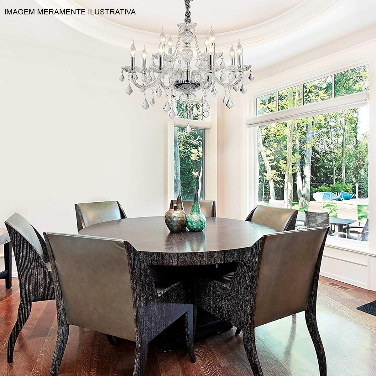 Luminária Lustre Maria Thereza Transparente 30xE14 Bivolt Clássico - Hevvy