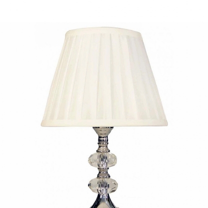 Luminária Abajur Mod 183 Transparente 40W E27 Cúpula Tecido Branco - Uni Presentes