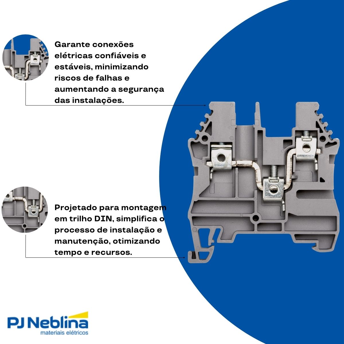 Conector Borne Passagem 3 Conexões 4,00Mm 750V Cinza - Weg
