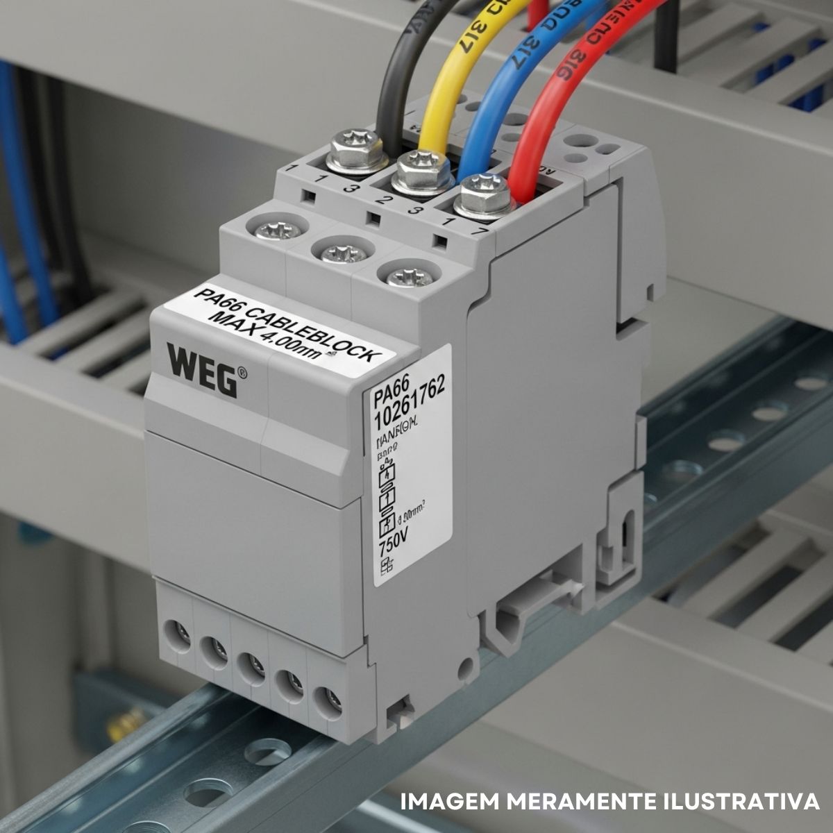 Conector Borne Passagem 3 Conexões 4,00Mm 750V Cinza - Weg