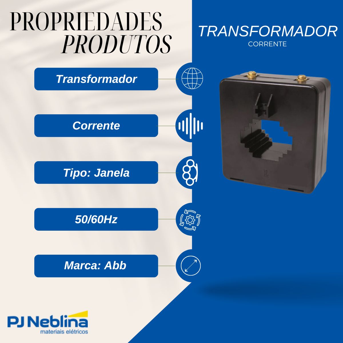 Transformador Corrente Janela 150/5a 2,5va Classe 0,6 0,6kv