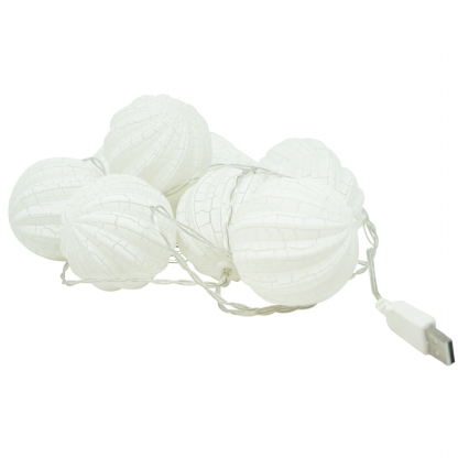 Cordão Pisca-Pisca Decorativo 10 Bolas Luxo Led Super Led Warm M/mf