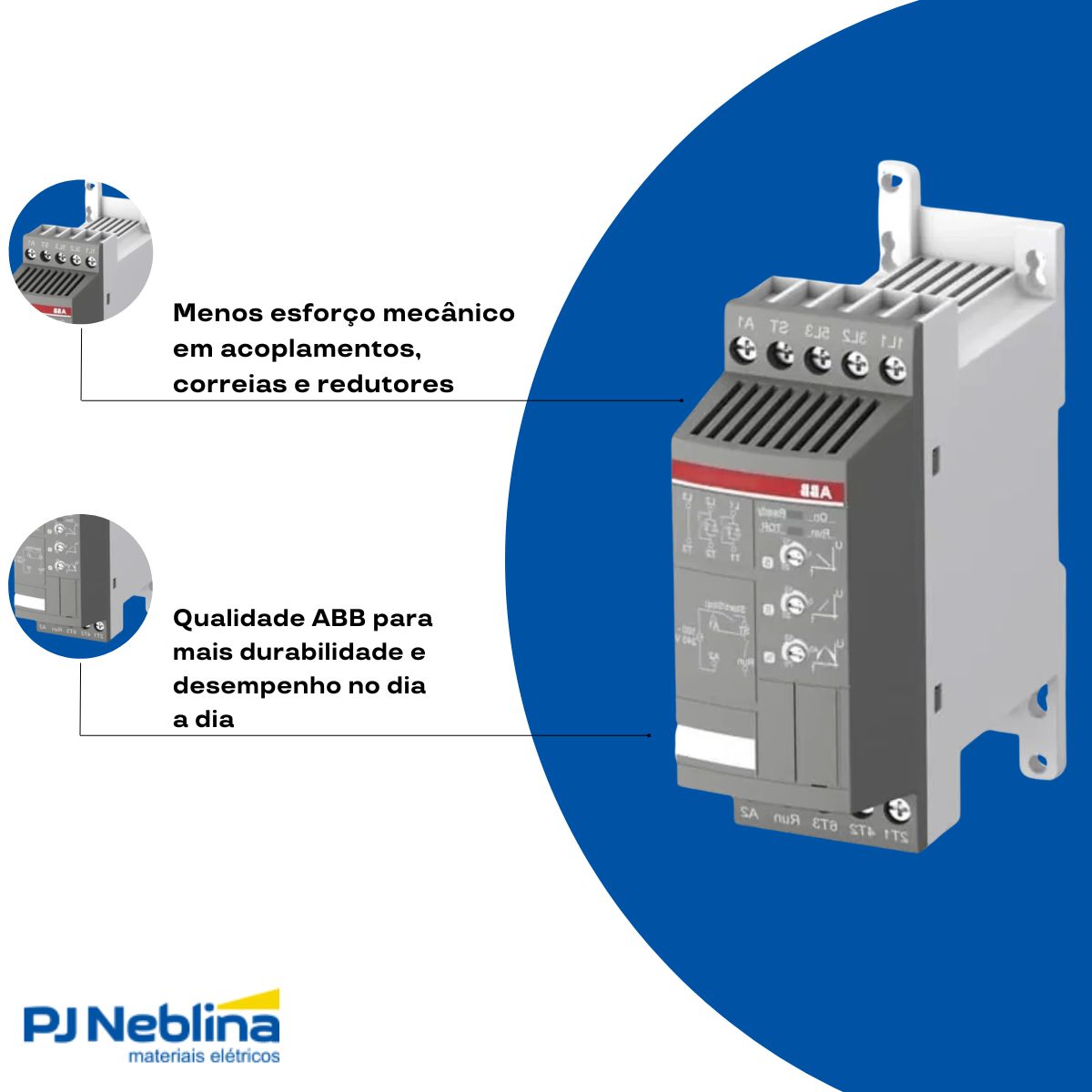 Chave Partida Softstarter Trifásico 12A 208-600V 5,5Kw Ip20 - Abb