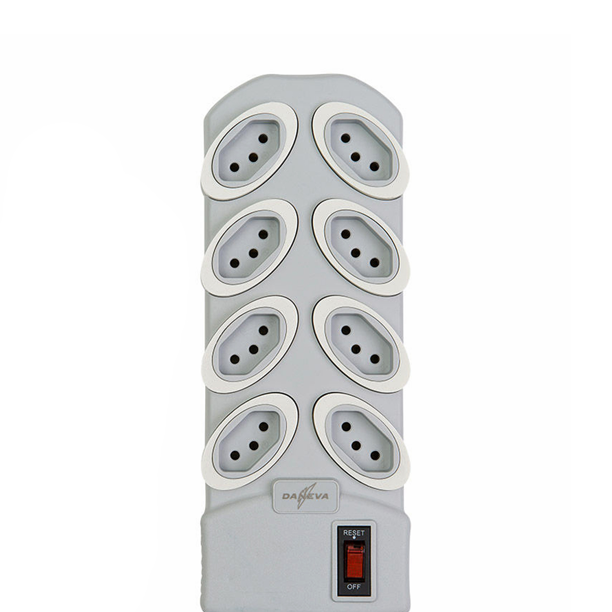 Filtro Linha Circuit Breaker 8 Tomadas Sem Usb Bivolt Cabo Pp Plano 3x0,75Mm 2P+T 10A 1,30M - Daneva