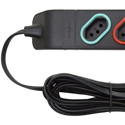 Tomada Régua Extensão 4 Tomadas 10A 5,00 Metros Preto - Daneva