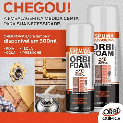 Espuma Expansiva Orbifoam Poliuretano 500Ml/340G - Orbi Quimica
