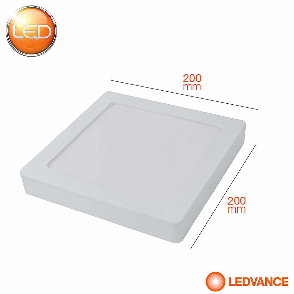 Luminária Plafon LED Quadrada 15W 6500K Luz Branca - Ledvance