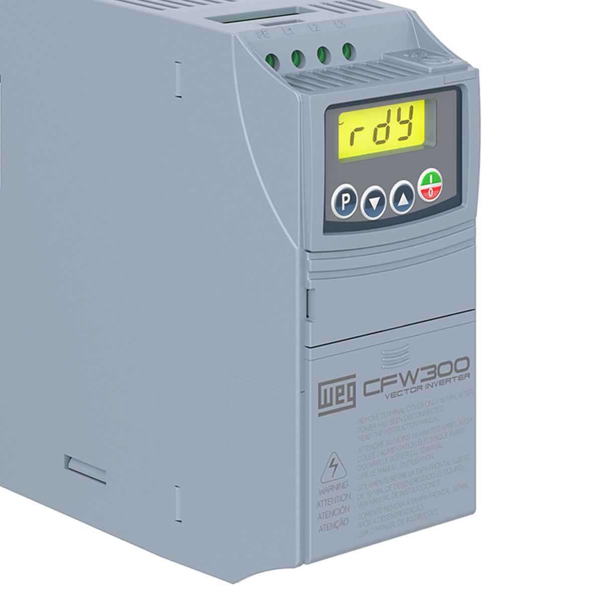 Inversor Frequência Monofásico 200-240V 50/60Hz 1,6A 0,18Kw CFW300A01P6S2NB20 - WEG