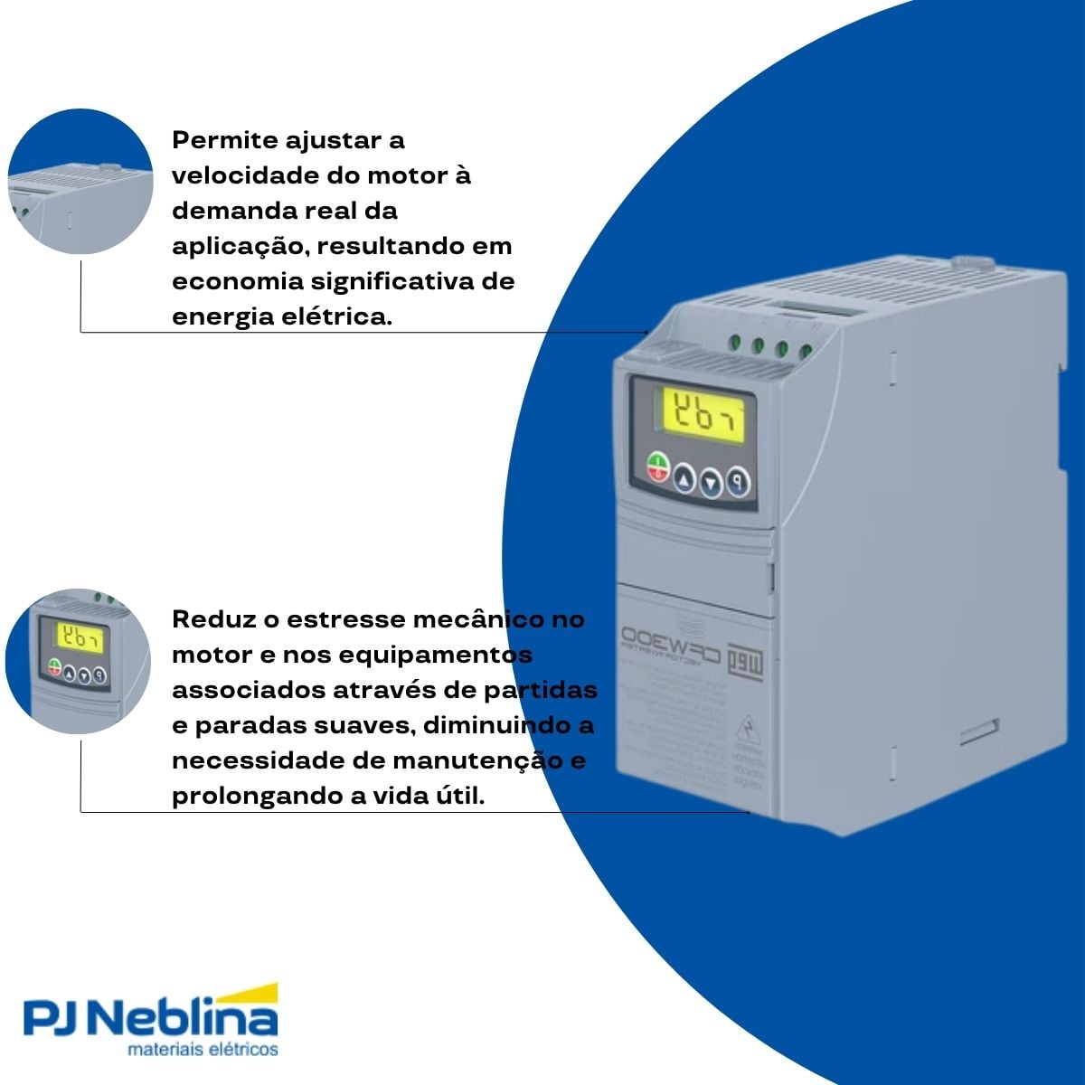 Inversor Frequência Trifásico 200-240V 50/60Hz 6A 1,32Kw - Weg