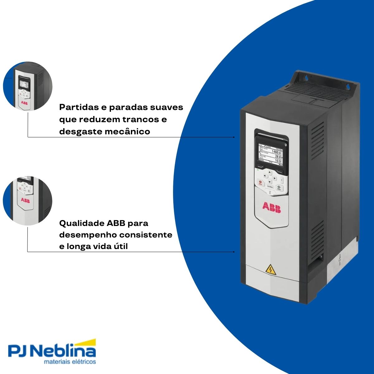 Inversor Frequência Trifásico 380-500V 50/60Hz 4,8A 2,2Kw - Abb