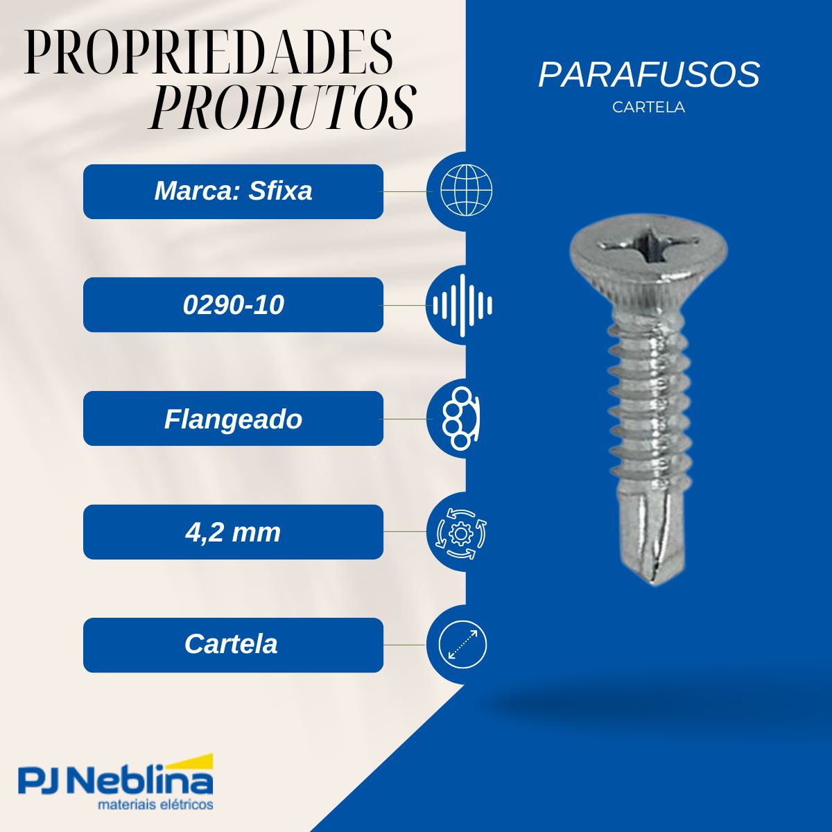 Cartela Parafuso Flangeado Pta Broca 4,2 X 25 - Sfixa