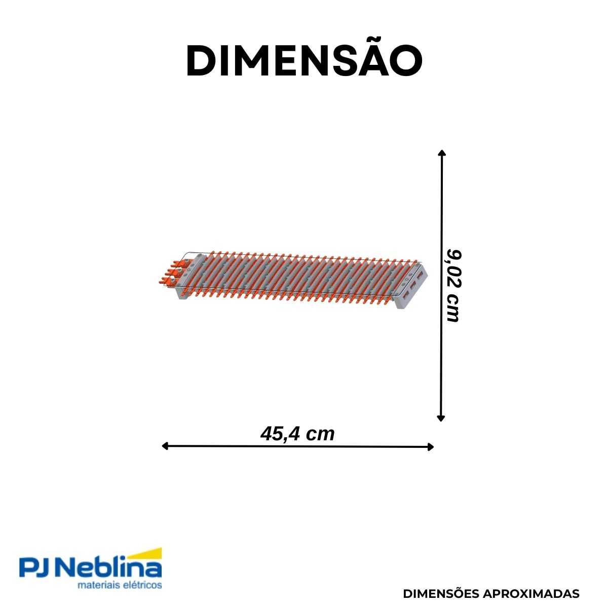 Barramento Neutro/Terra Trifásico Flutuante 48 Polos 250A Disjuntor Din C/Trilho - Brum