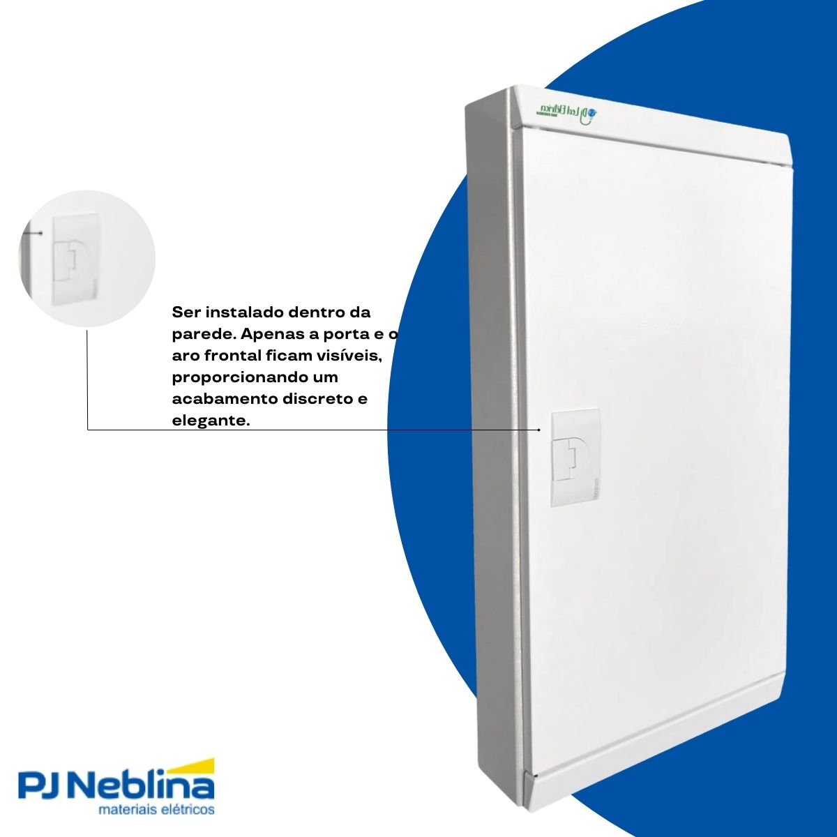 Quadro Distribuição Embutir Qde-18 18 Disjuntores 100A Branco Vertical Brum