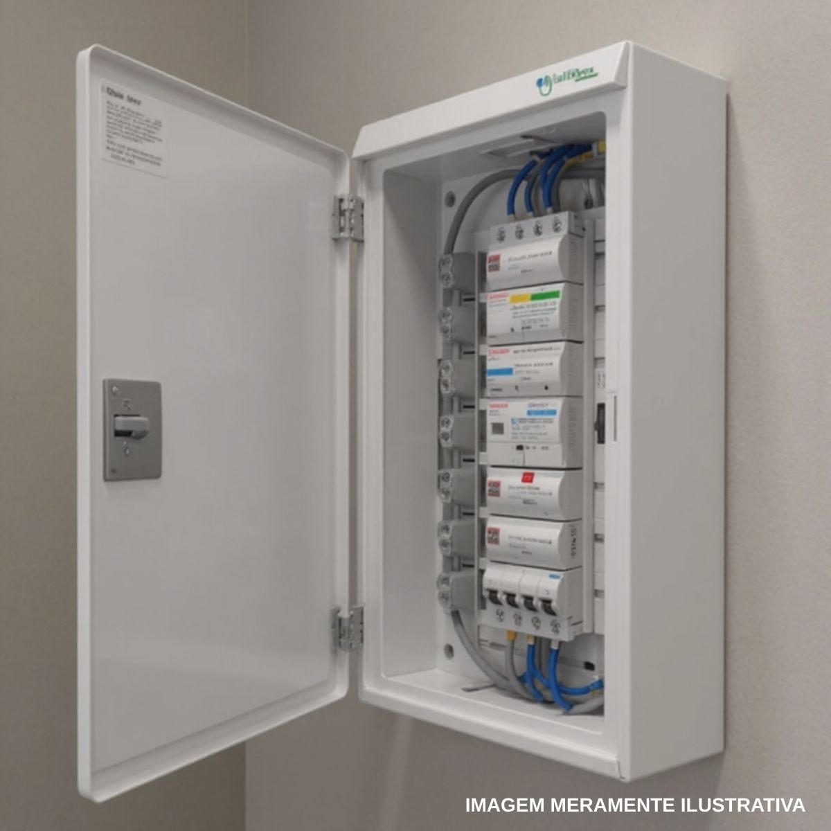 Quadro Distribuição Embutir Qde-18 18 Disjuntores 100A Branco Vertical Brum