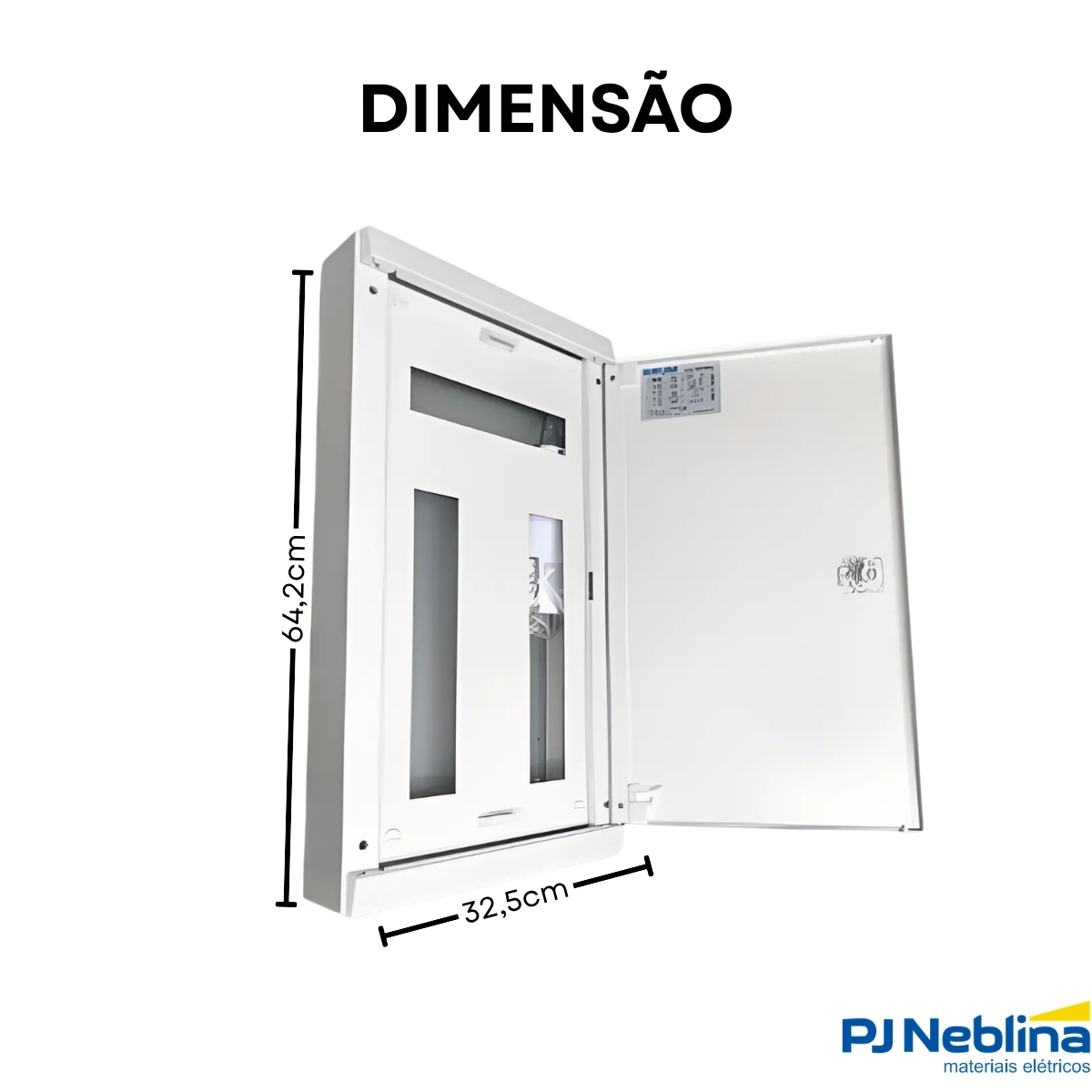 Quadro Distribuição Sobrepor Qds-34 34 Disjuntores 100A Branco Vertical - Brum