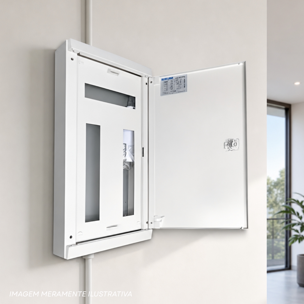 Quadro Distribuição Sobrepor Qds-34 34 Disjuntores 100A Branco Vertical - Brum