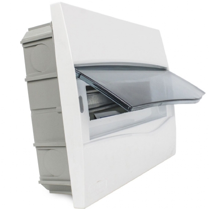 Centrinho Distribuição Embutir 12 Disjuntor Din Porta Transparente Sem Barramento BR12T - Brum