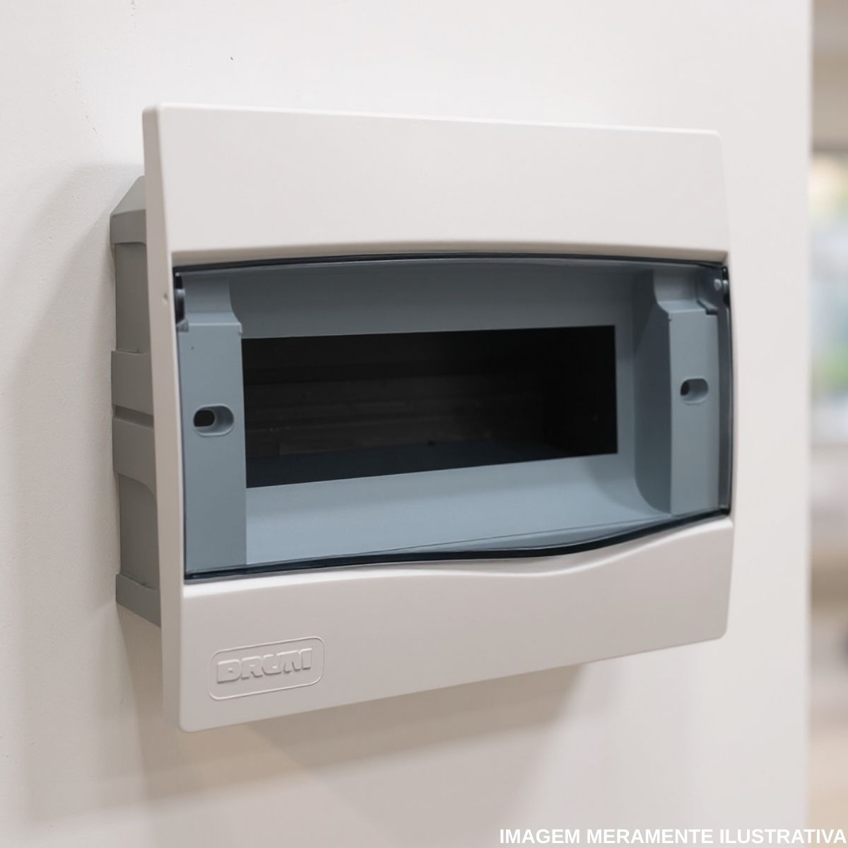 Centrinho Distribuição Embutir Para 18 Disjuntores Din Termoplástico Porta Transparente Sem Barramento Ip40 Branco