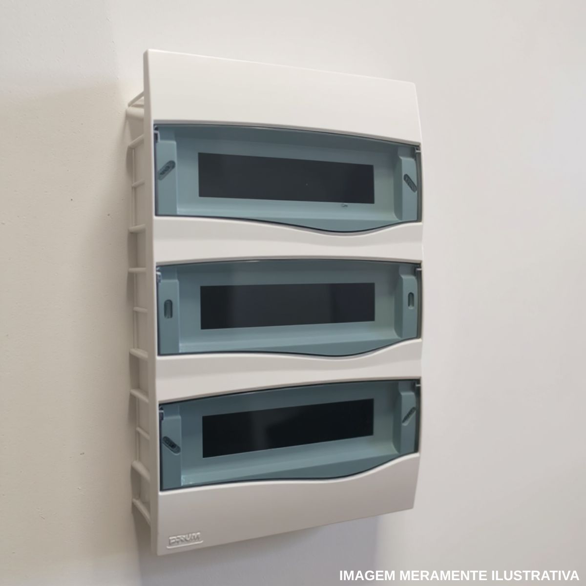 Centrinho Distribuição Embutir Para 36 Disjuntores Din Termoplástico Porta Transparente Sem Barramento Ip40 Branco Brum