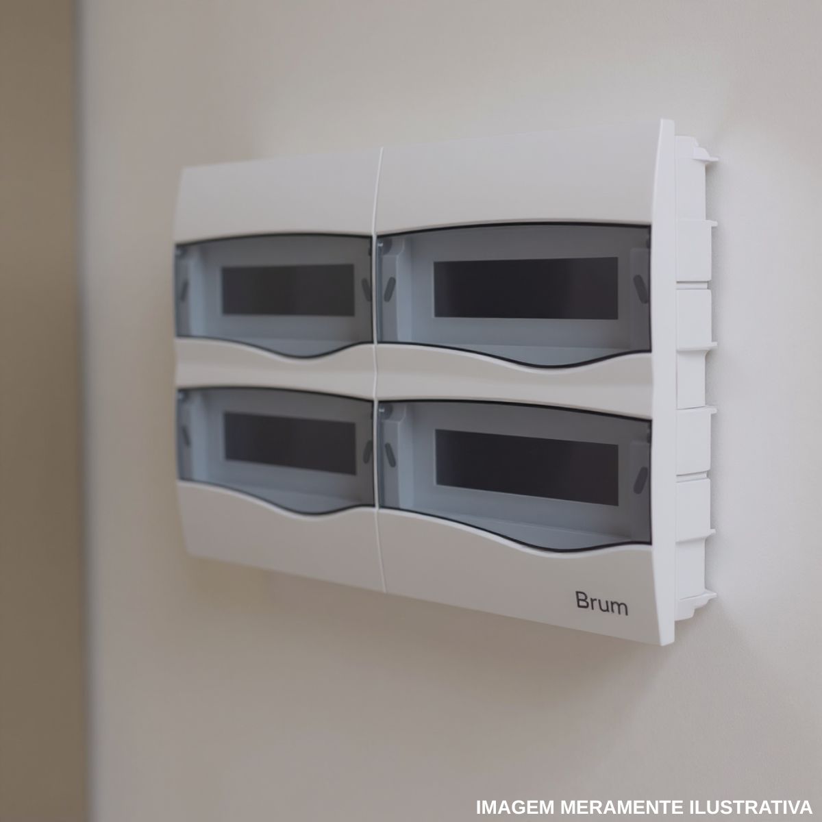 Centrinho Distribuição Embutir Para 48 Disjuntores Din Termoplástico Porta Transparente Sem Barramento Ip40 Branco