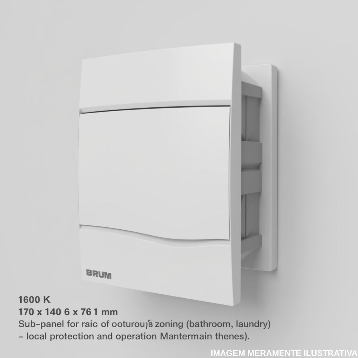 Centrinho Distribuição Embutir Para 5 Disjuntores Din Branco 17x14x7,6Cm Porta Opaca Sem Barramento IP40 Brum