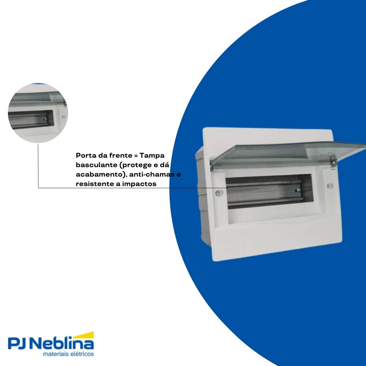 Centrinho Distribuição Embutir Para 9 Disjuntores Din Termoplástico Porta Transparente Sem Barramento Ip40 Branco Brum