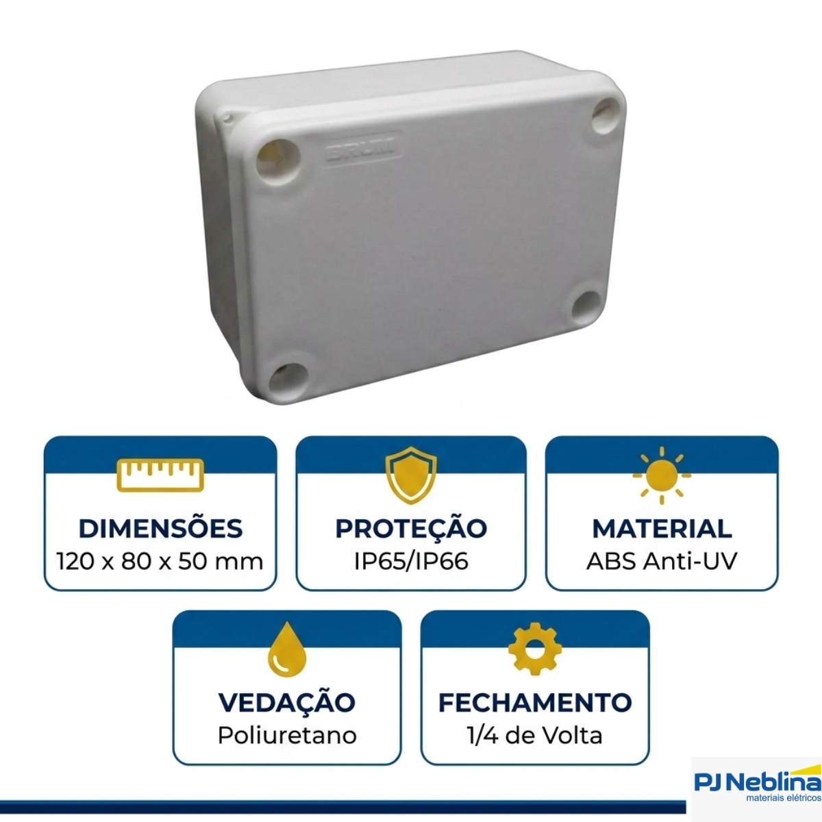 Caixa Passagem 120X80X50Mm Ip65 Opaca - Brum