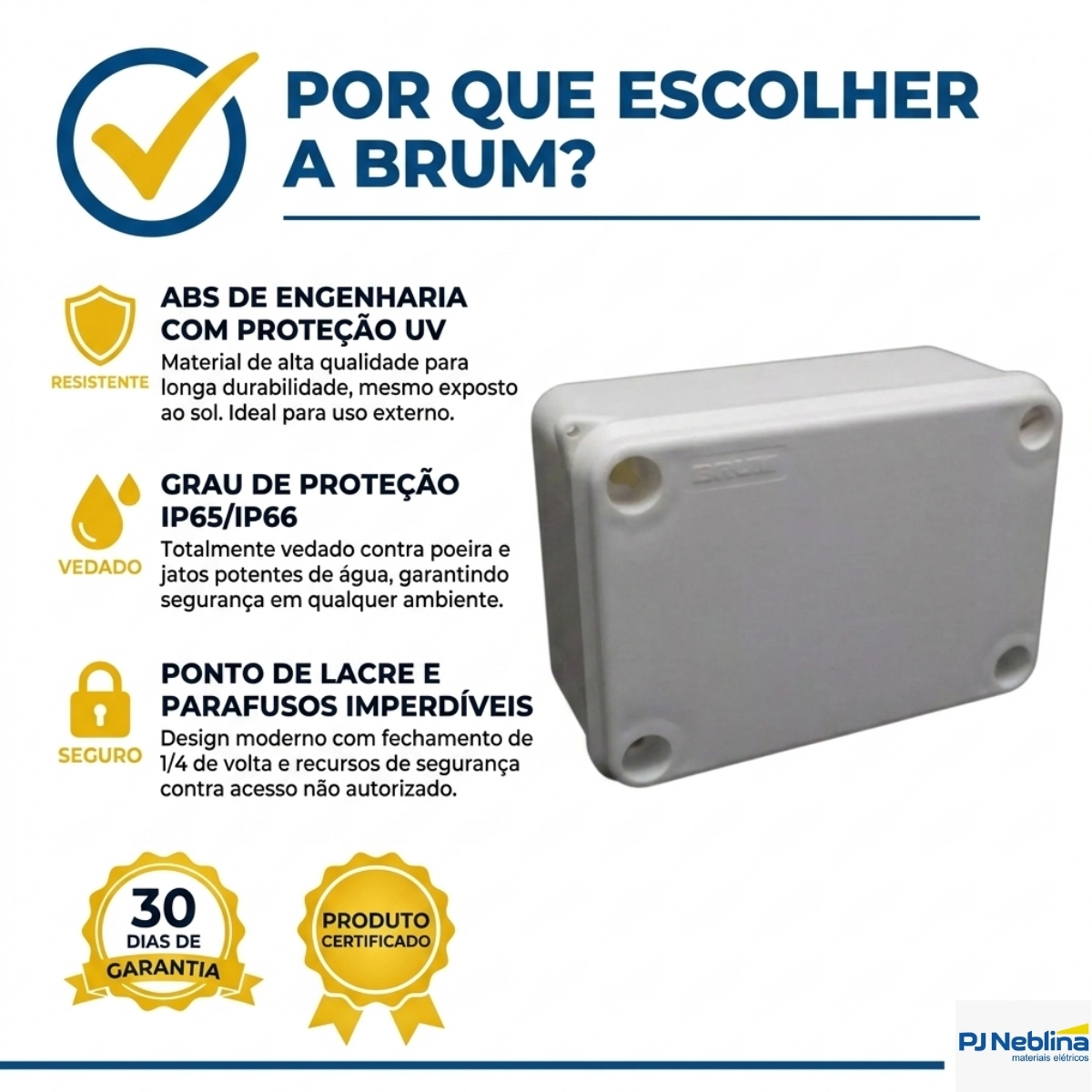 Caixa Passagem 120X80X50Mm Ip65 Opaca - Brum