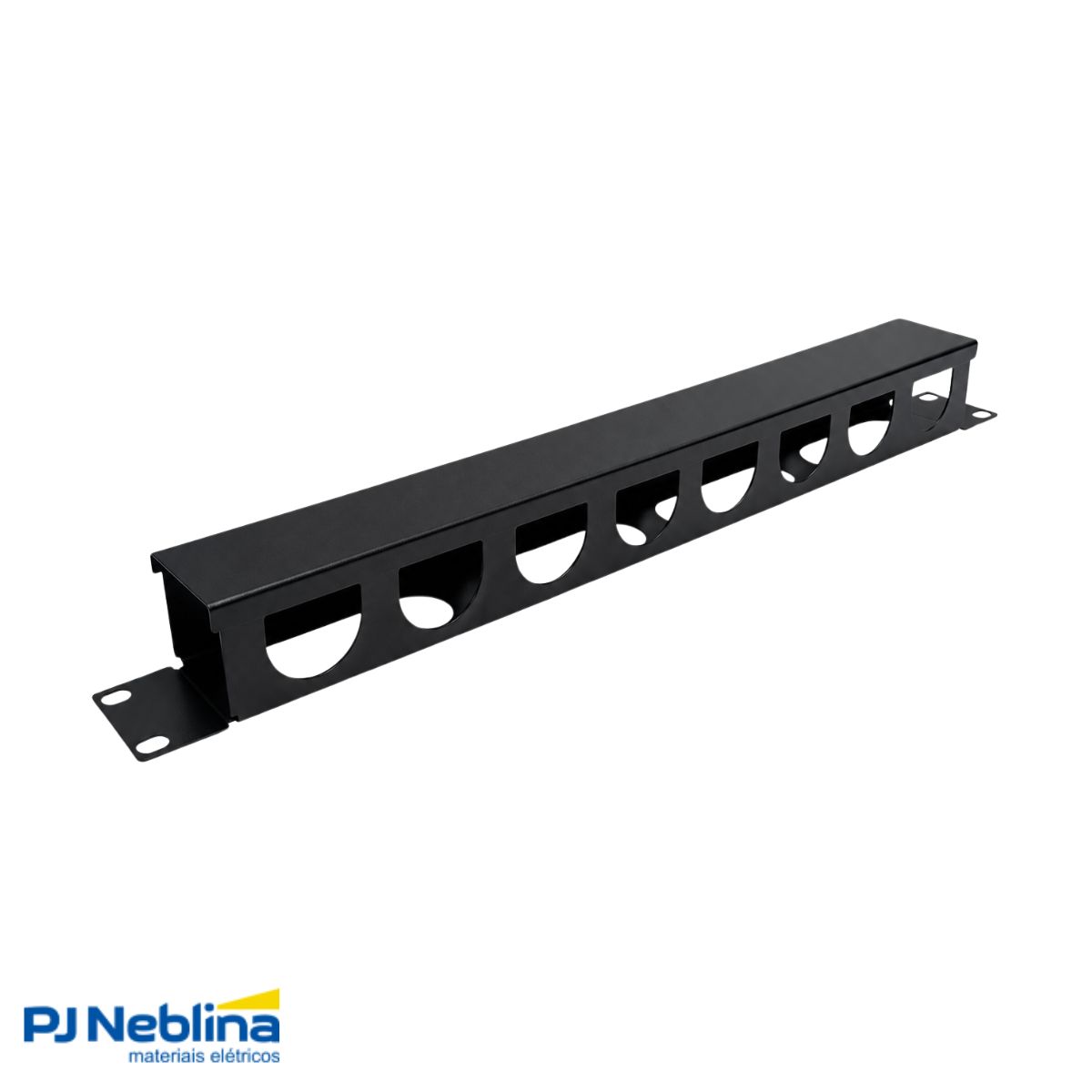Guia Passa Cabo 1U 19Pol X 50 mm Preto Texturizado - Wj Moreira