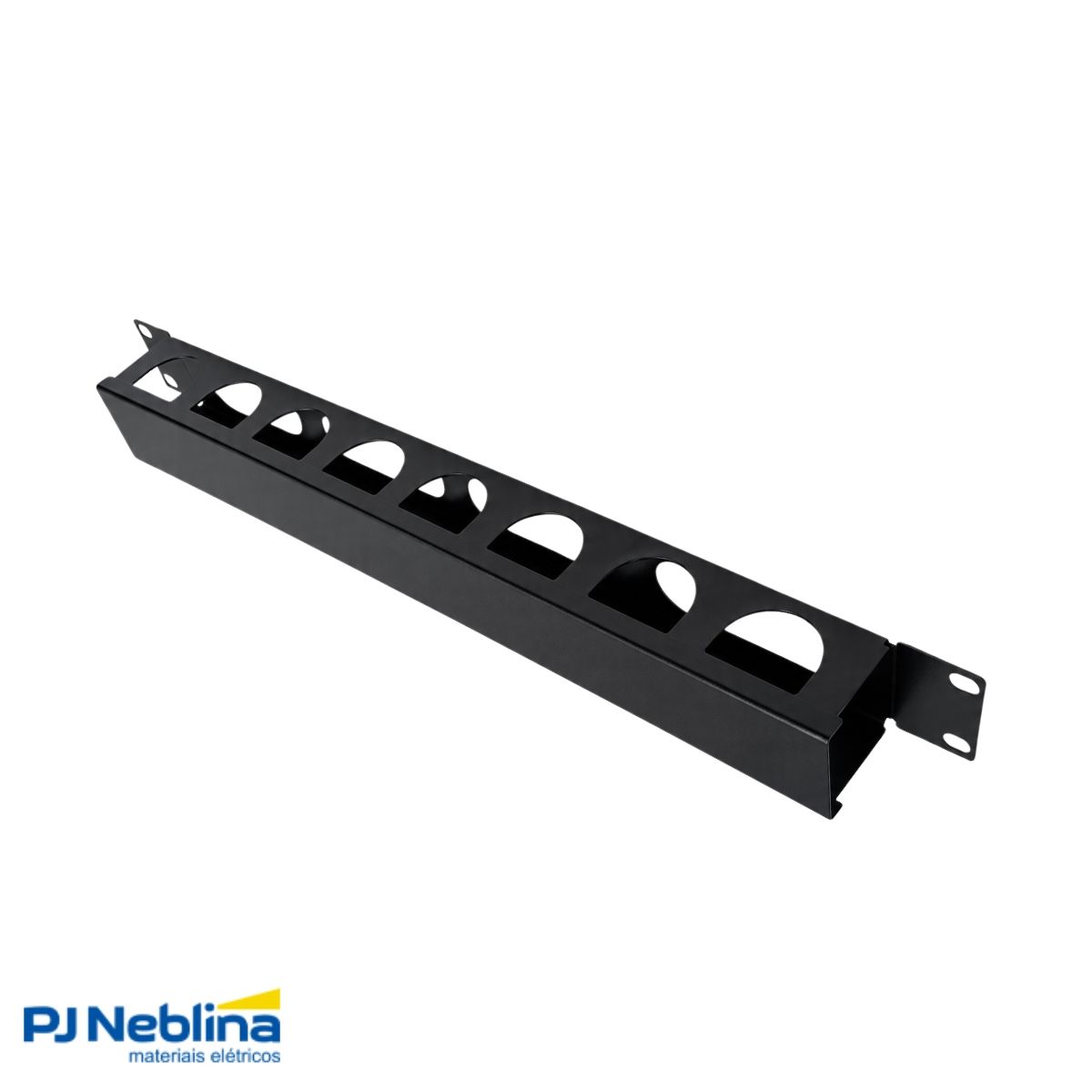 Guia Passa Cabo 1U 19Pol X 50 mm Preto Texturizado - Wj Moreira