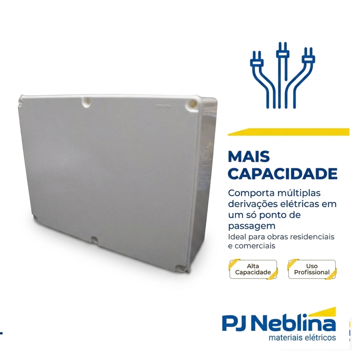Caixa Passagem Embutir Pvc 400X300X120Mm Branco Com Tampa - Brum