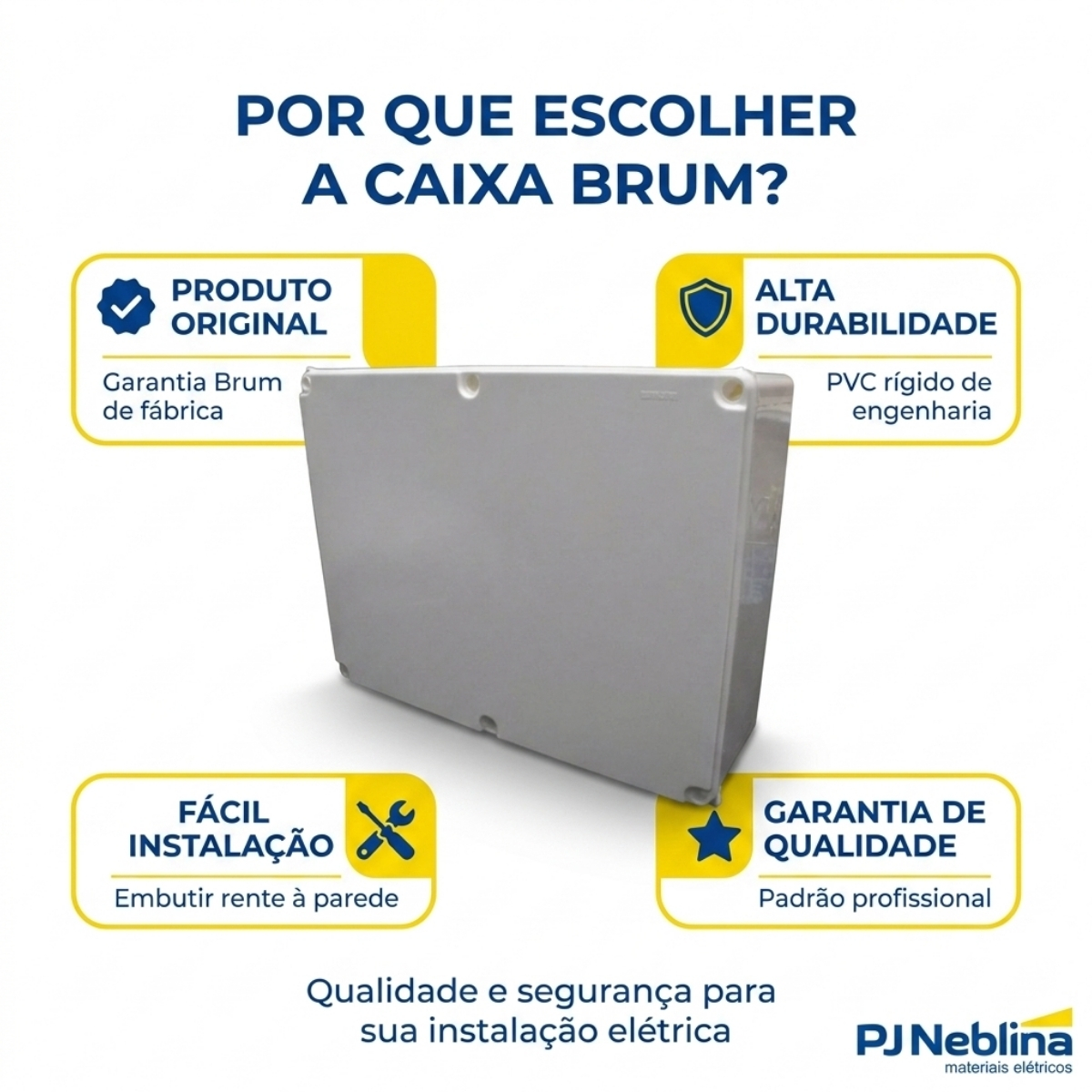 Caixa Passagem Embutir Pvc 400X300X120Mm Branco Com Tampa - Brum