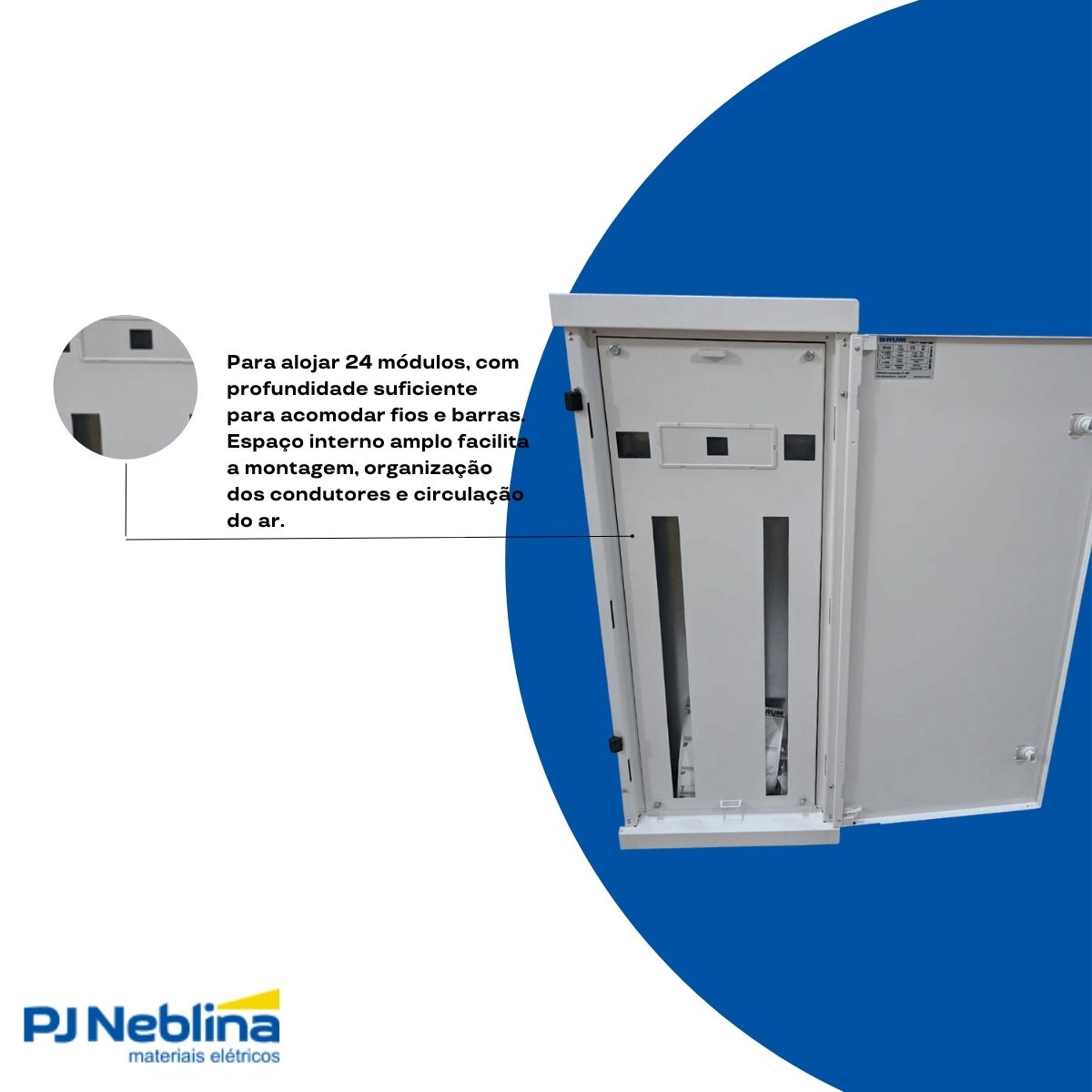 Quadro Distribuição Embutir Q25-24E 24 Disjuntores 150/250A Branco Vertical Brum